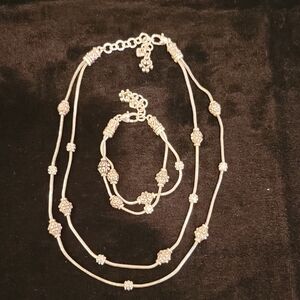 Brighton Silver Necklace and Bracelet Set